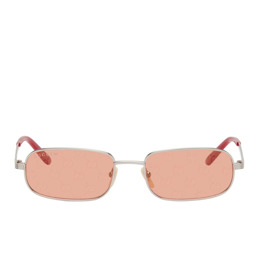 Gucci red tinted lenses logo embossed sunglasses